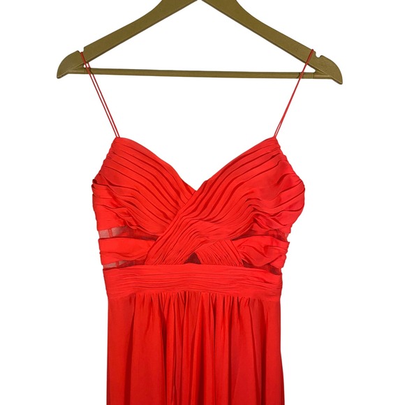 Hailey Logan Adrianna Papell Neon Homecoming Dress Size 7/8 Ruched Chiffon - Picture 2 of 15